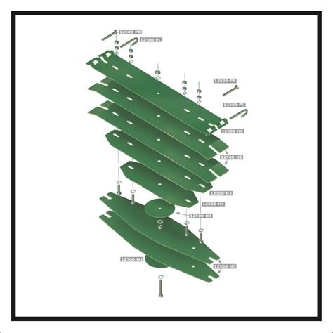 Diagram showing the Kverneland Auto-reset system with spring leaves