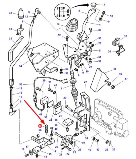 Schemat mechanizmu zmiany biegów w traktorku McCulloch
