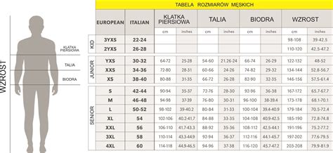 tabela rozmiarów ochraniaczy narciarskich