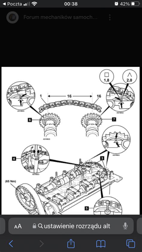 schemat ustawienia znaków rozrządu w silniku jednocylindrowym