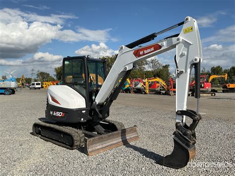 Technical diagram of Bobcat E50z showing reach and digging depths