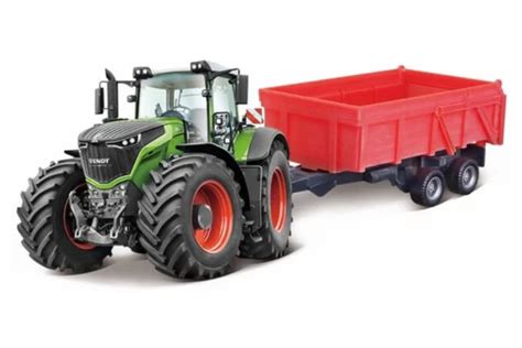 Zdjęcie kolekcjonerskiego modelu ciągnika Fendt 936 Vario z przyczepą wywrotką Siku