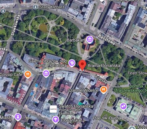 Mapa Jasła z oznaczoną lokalizacją ulicy Sikorskiego 8
