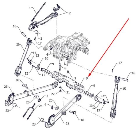 Zdjęcie przedstawiające mocowanie ramion do tylnego mostu Yanmar F15D