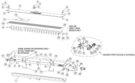 Diagram showing the internal structure of a manure spreader, including the conveyor and spreader adapter