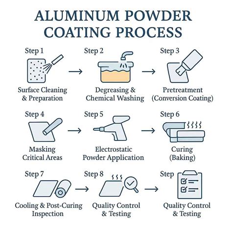 Infographics showing the process of powder coating and its benefits