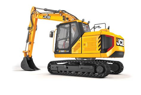 Zbliżenie na gąsienice i układ jezdny koparki JCB 150X