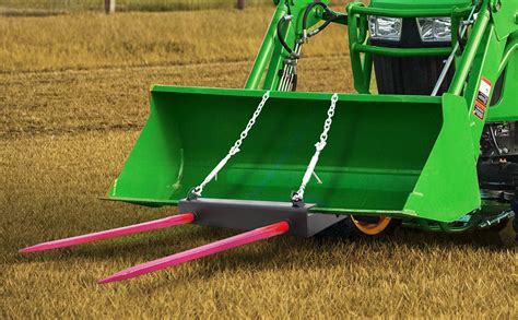 Infographics showing universal adjustment mechanism of a bale loader