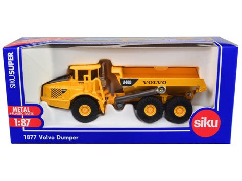 The Siku Volvo FH dump truck toy model with its functional parts and rubber wheels