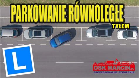 Schemat placu manewrowego z zaznaczonymi stanowiskami do parkowania skośnego i prostopadłego.