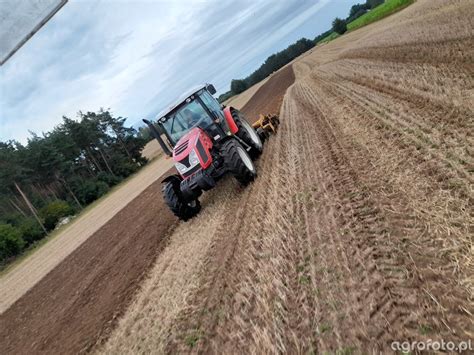 Zdjęcie ciągnika rolniczego Zetor Proxima na placu manewrowym.