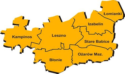 Mapa powiatu myśliborskiego z zaznaczonym Barlinkiem