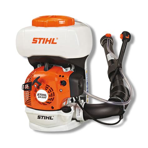 Zdjęcie opryskiwacza plecakowego Stihl SR 200 z widocznymi elementami konstrukcyjnymi