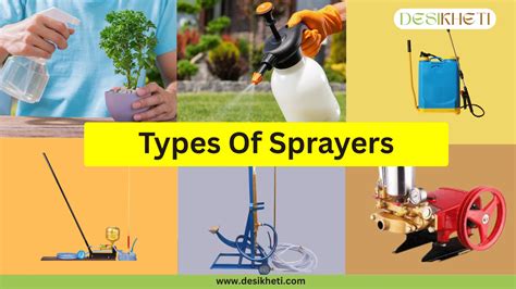 Infographic showing the types of sprayers and their applications