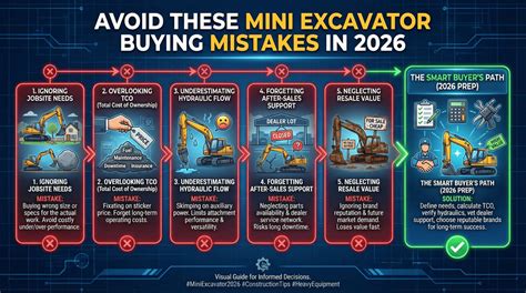 Infographics showing common mistakes in mini excavator business