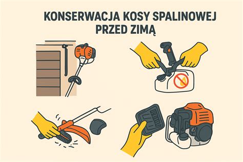 konserwacja silnika kosiarki spalinowej na zimę