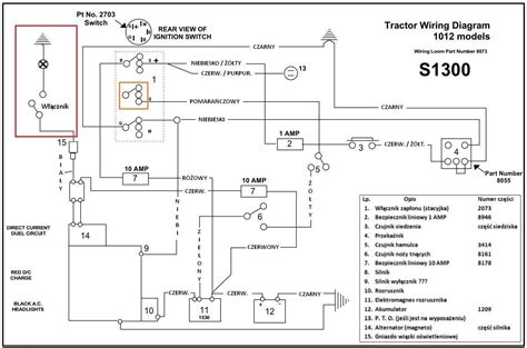 schemat instalacji elektrycznej traktorka kosiarki Murray