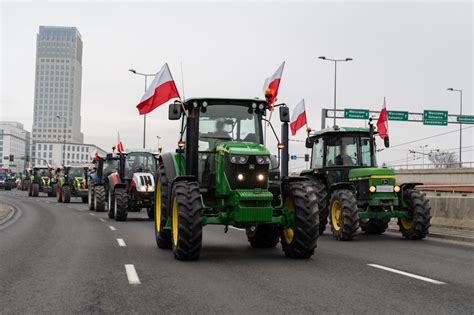 Protest rolników w mieście