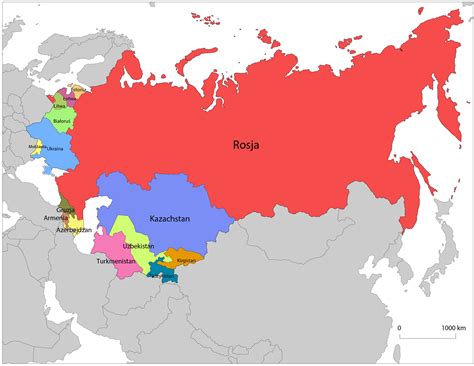 Mapa historycznego obszaru ZSRR z zaznaczoną Armenią i jej stolicą, Erewaniem