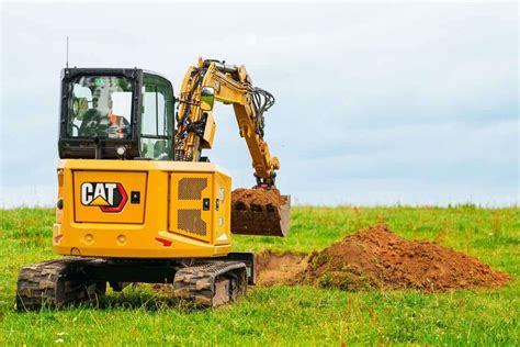 Thematic photo of a Cat mini excavator on a construction site