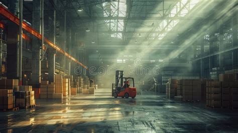 Thematic photo of a forklift in a warehouse environment