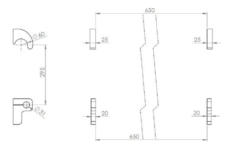 schemat porównujący mocowanie SMS i EURO z zaznaczonym rozstawem haków i blokadą