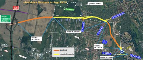 Mapa miejsca budowy obwodnicy z zaznaczonym miejscem wypadku