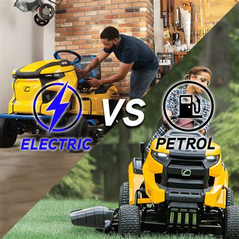 Infographic comparing electric vs. petrol lawnmowers regarding costs and maintenance
