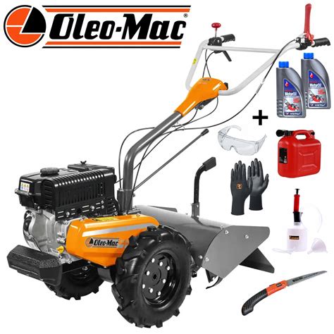 Infographic comparing different Oleo-Mac glebogryzarka models with their key features