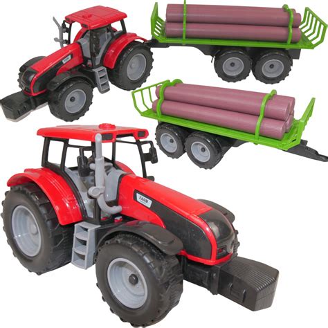 Zabawka traktor z przyczepką i zwierzątkami