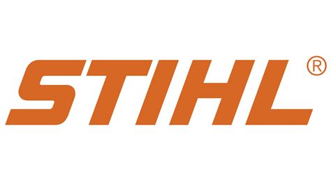 logo Stihl i zbliżenie na kosiarkę elektryczną Stihl