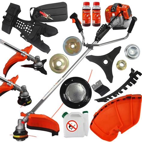 Zestaw 2w1 Performance Power: kosiarka i podkaszarka, prezentujące ich funkcjonalność w różnych zastosowaniach ogrodowych.