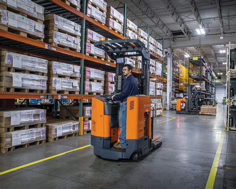 Thematic photo of a Manitou forklift in a warehouse setting