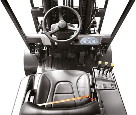 Schemat przedstawiający główne cechy wózków widłowych Doosan: trwałość, bezpieczeństwo, stabilność, wydajność, design.