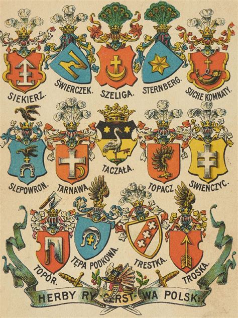 Ilustracje herbów szlacheckich: Korczak i Dołęga, obok siebie dla porównania