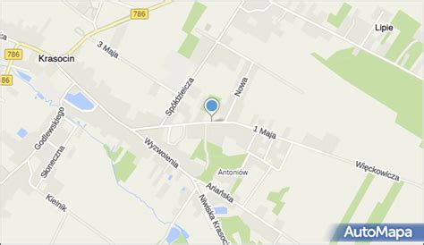mapa gminy Krasocin z zaznaczonymi obszarami rolniczymi