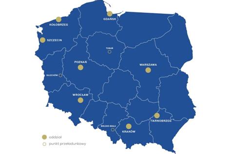 Mapa przedstawiająca lokalizacje księgarń lub punktów dystrybucji