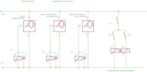 Schemat elektryczny z czujnikami bezpieczeństwa w traktorku