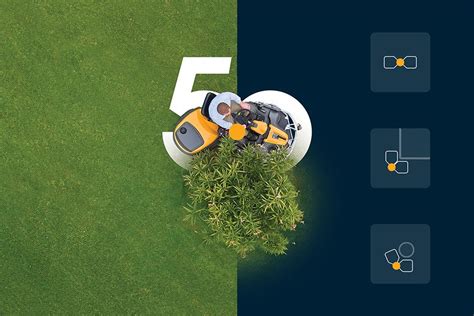 Infographic showing the 50:50 articulated steering system of the Stiga Park Pro series.