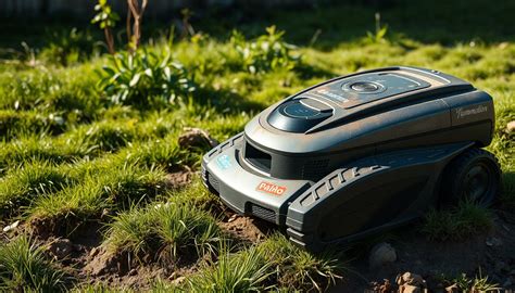 Robot koszący blokujący się na nierównym i grząskim terenie