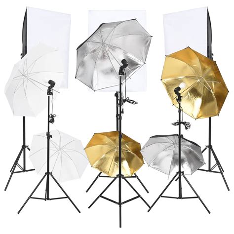 Zdjęcie stołu fotograficznego z produktem i lampami