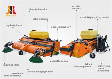 Zamiatarka Pronar ZM-2300M w trybie odśnieżania