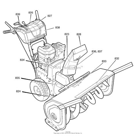 Diagram illustrating the operation of a two-stage snow blower