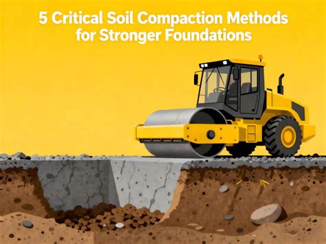 Infographics showing the process of soil compaction by a road roller