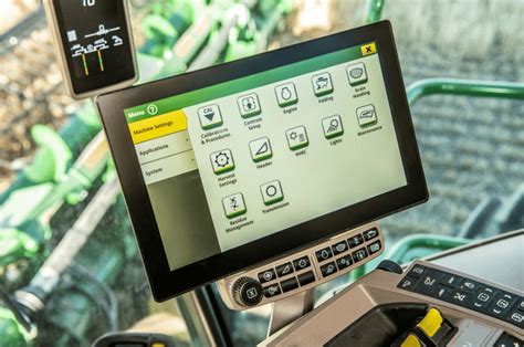 Wizualizacja interfejsu użytkownika wyświetlacza G5Plus CommandCenter w opryskiwaczu John Deere 500R