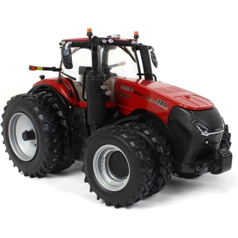 Zabawkowy traktor z podwójnymi kołami w akcji