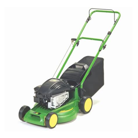 Zdjęcie kosiarki spalinowej John Deere R40 z widocznym koszem i uchwytem