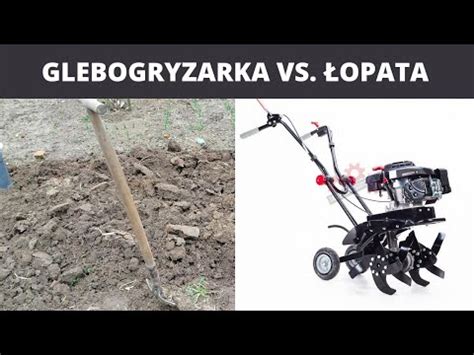 Infografika porównująca metody uprawy ziemi: szpadel vs glebogryzarka