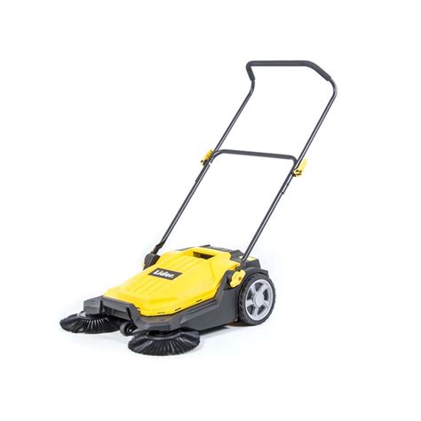 Zamiatarka ogrodowa z widocznym mechanizmem linki napędu
