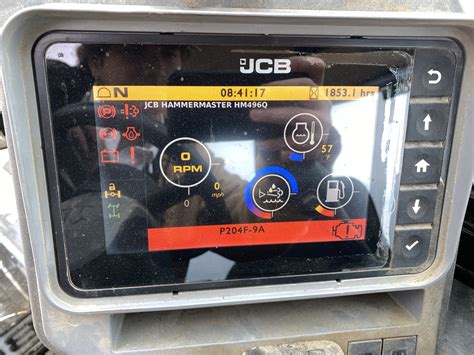 JCB Hydradig control panel with 7-inch display